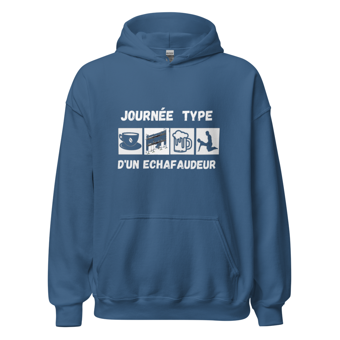 SWEAT À CAPUCHE ÉCHAFAUDEUR JOURNÉE TYPE