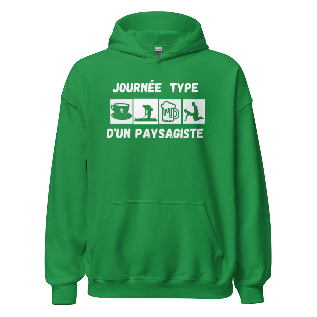 SWEAT À CAPUCHE PAYSAGISTE JOURNEE TYPE