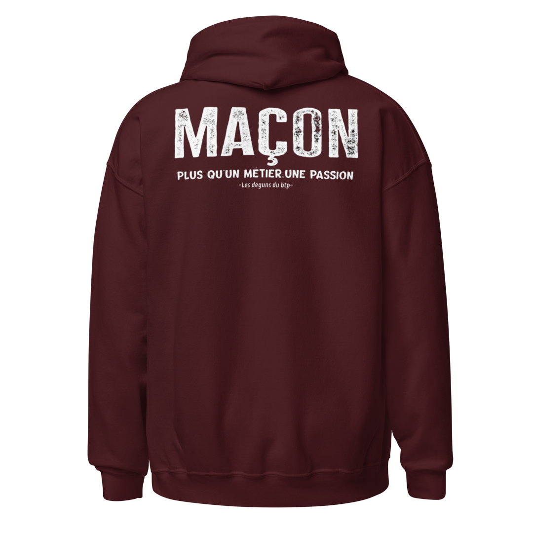SWEAT À CAPUCHE MAÇON PLUS Q'UN METIER