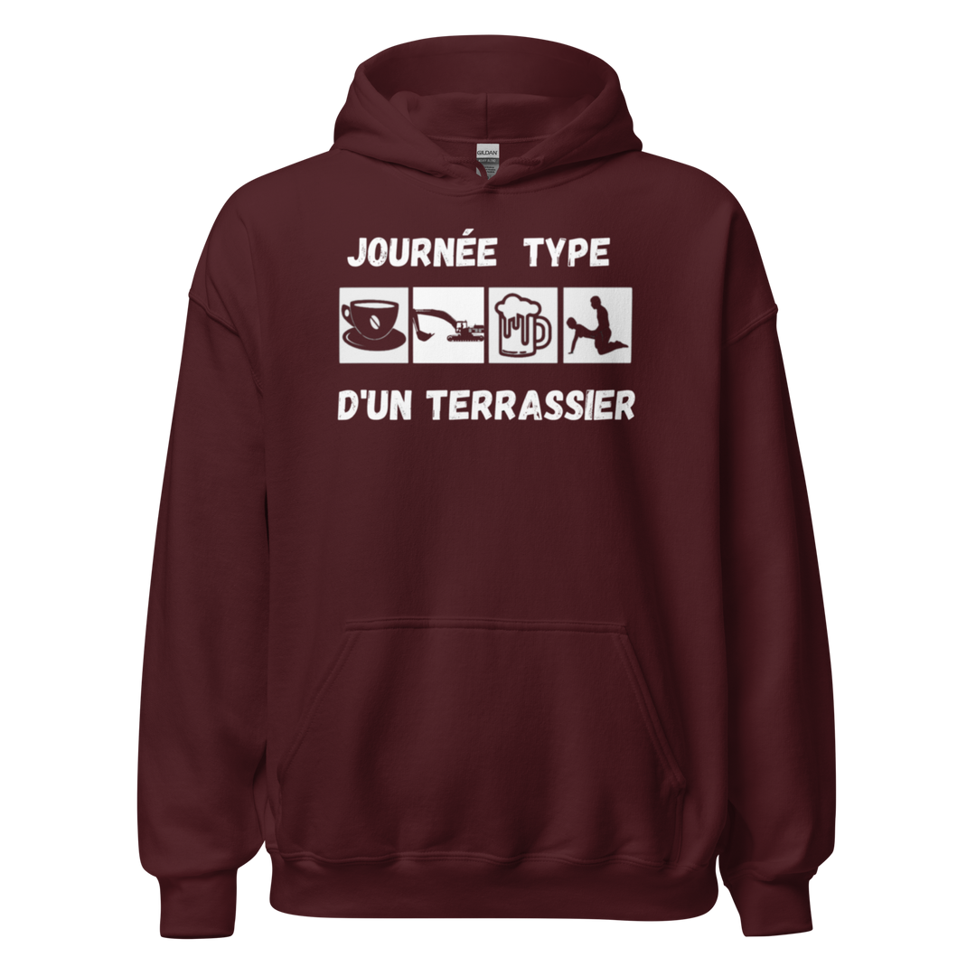 SWEAT À CAPUCHE TERRASSIER JOURNEE TYPE