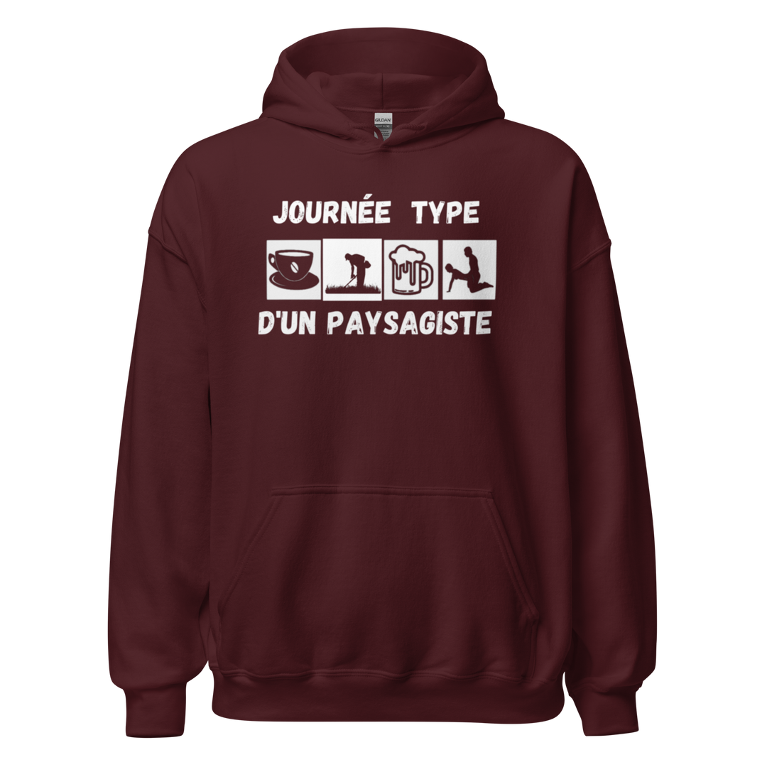SWEAT À CAPUCHE PAYSAGISTE JOURNEE TYPE