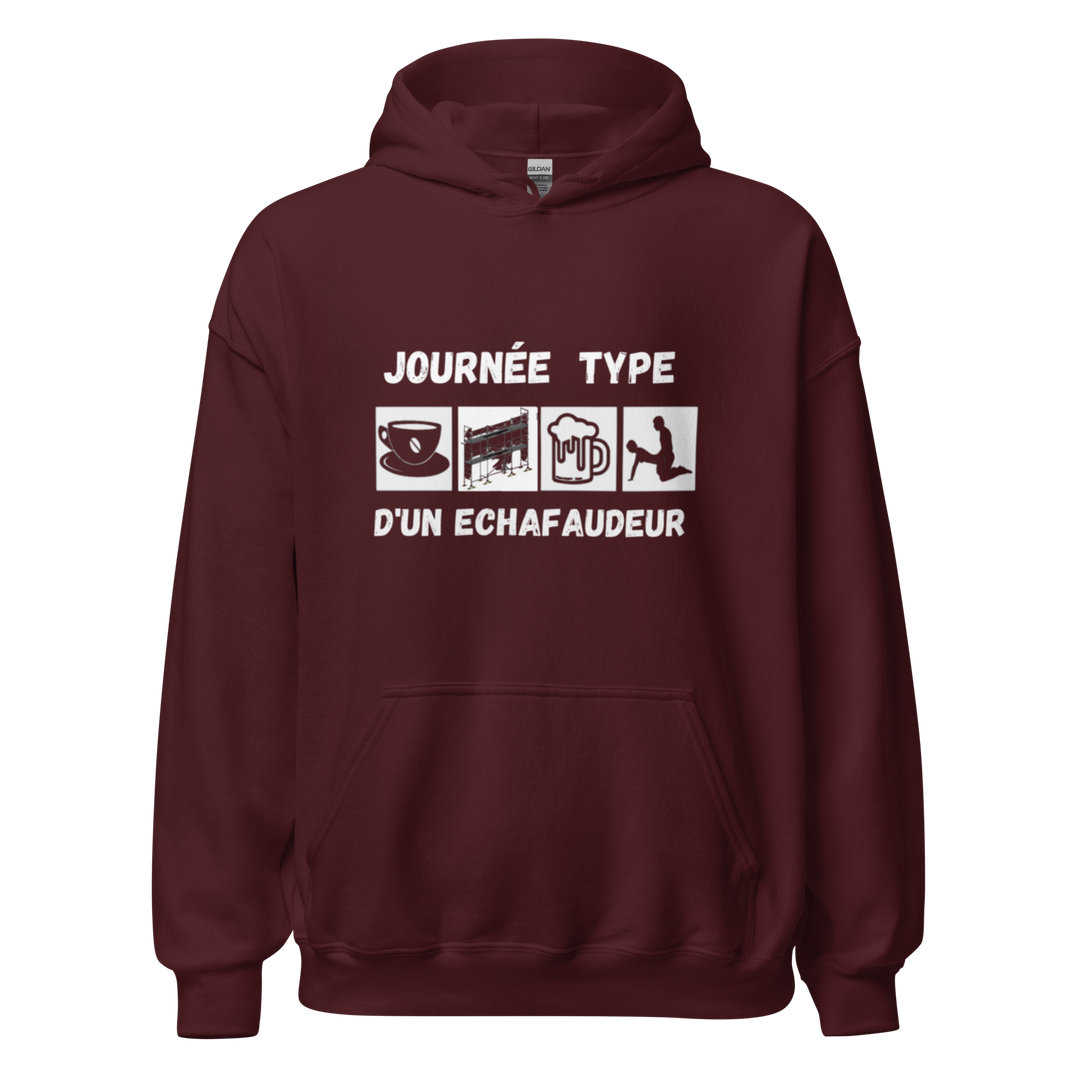 SWEAT À CAPUCHE ÉCHAFAUDEUR JOURNÉE TYPE