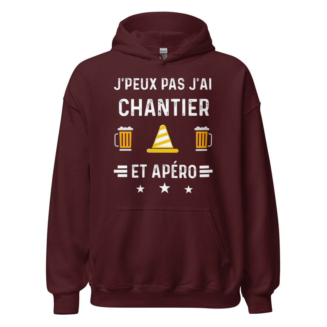 SWEAT À CAPUCHE CHANTIER/APERO