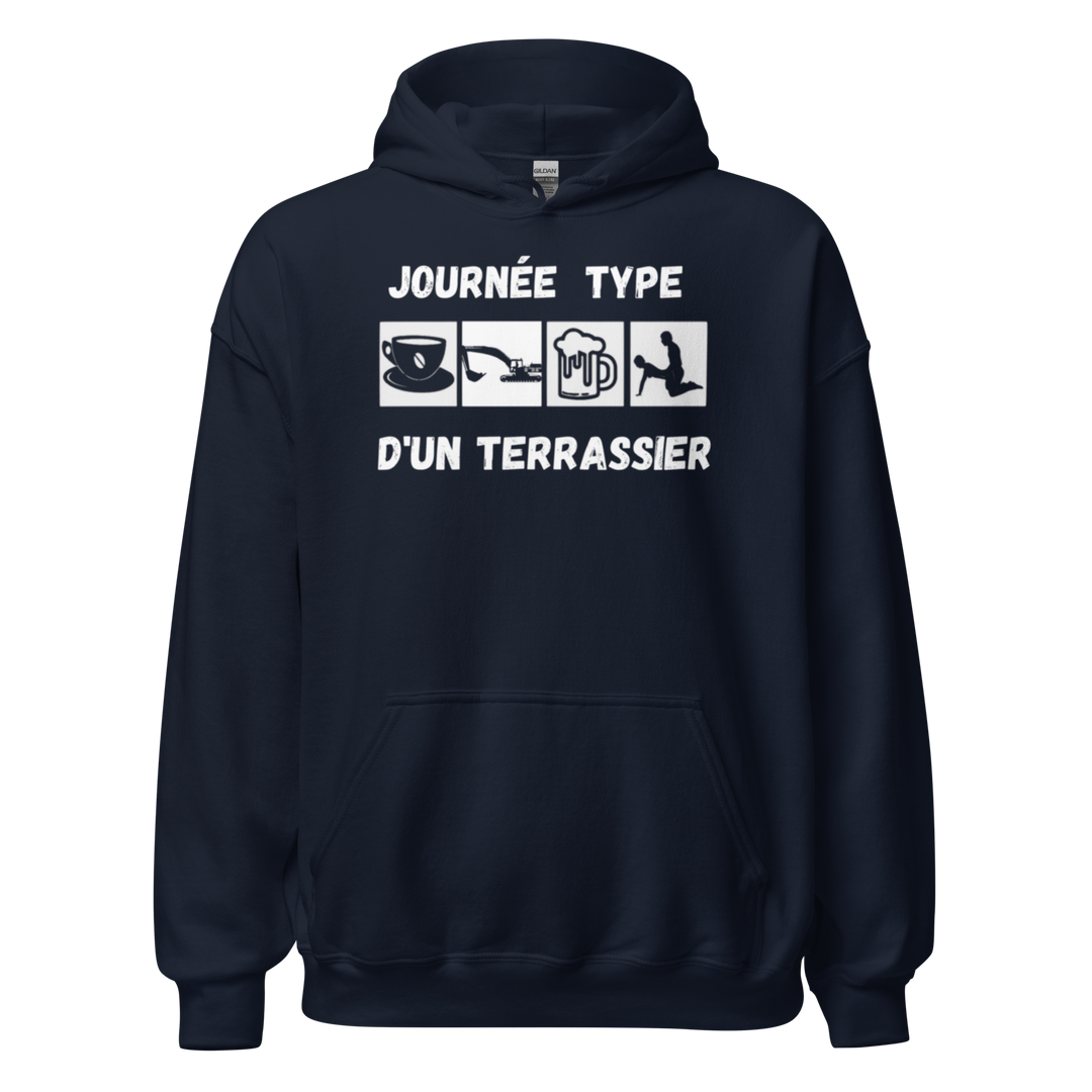 SWEAT À CAPUCHE TERRASSIER JOURNEE TYPE