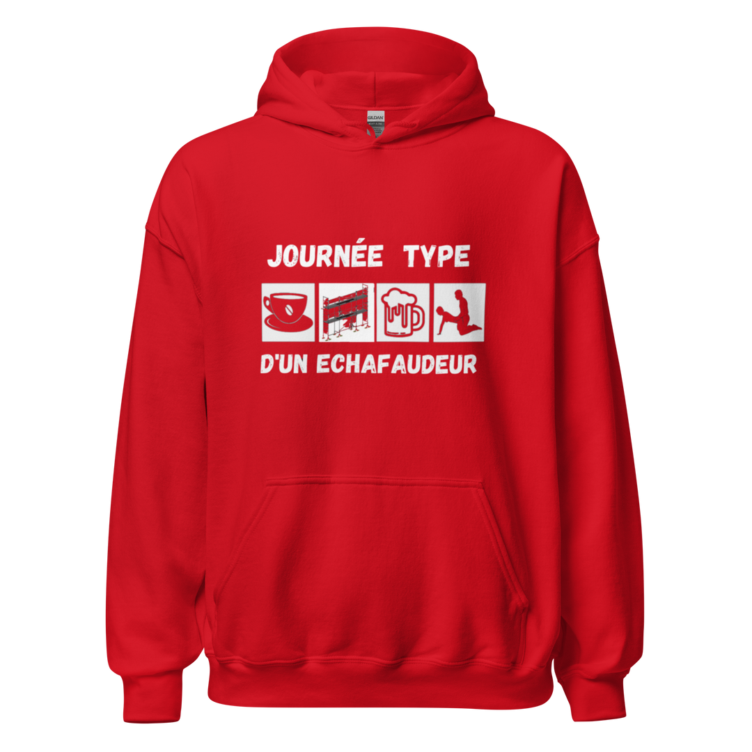SWEAT À CAPUCHE ÉCHAFAUDEUR JOURNÉE TYPE