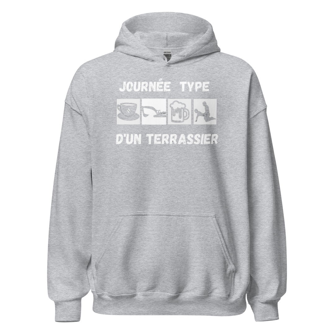 SWEAT À CAPUCHE TERRASSIER JOURNEE TYPE