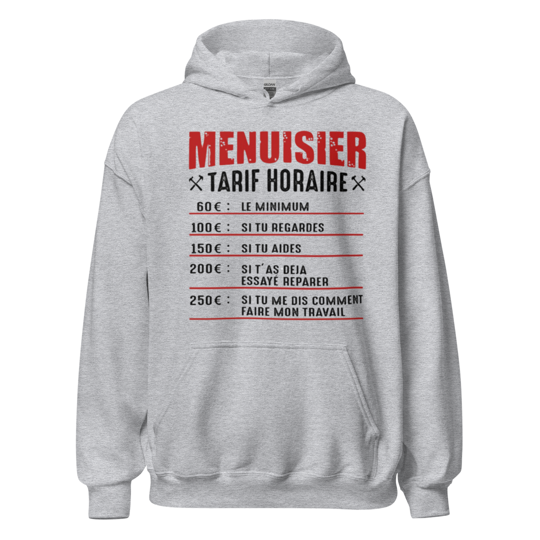 SWEAT À CAPUCHE MENUISIER TARIF HORAIRE