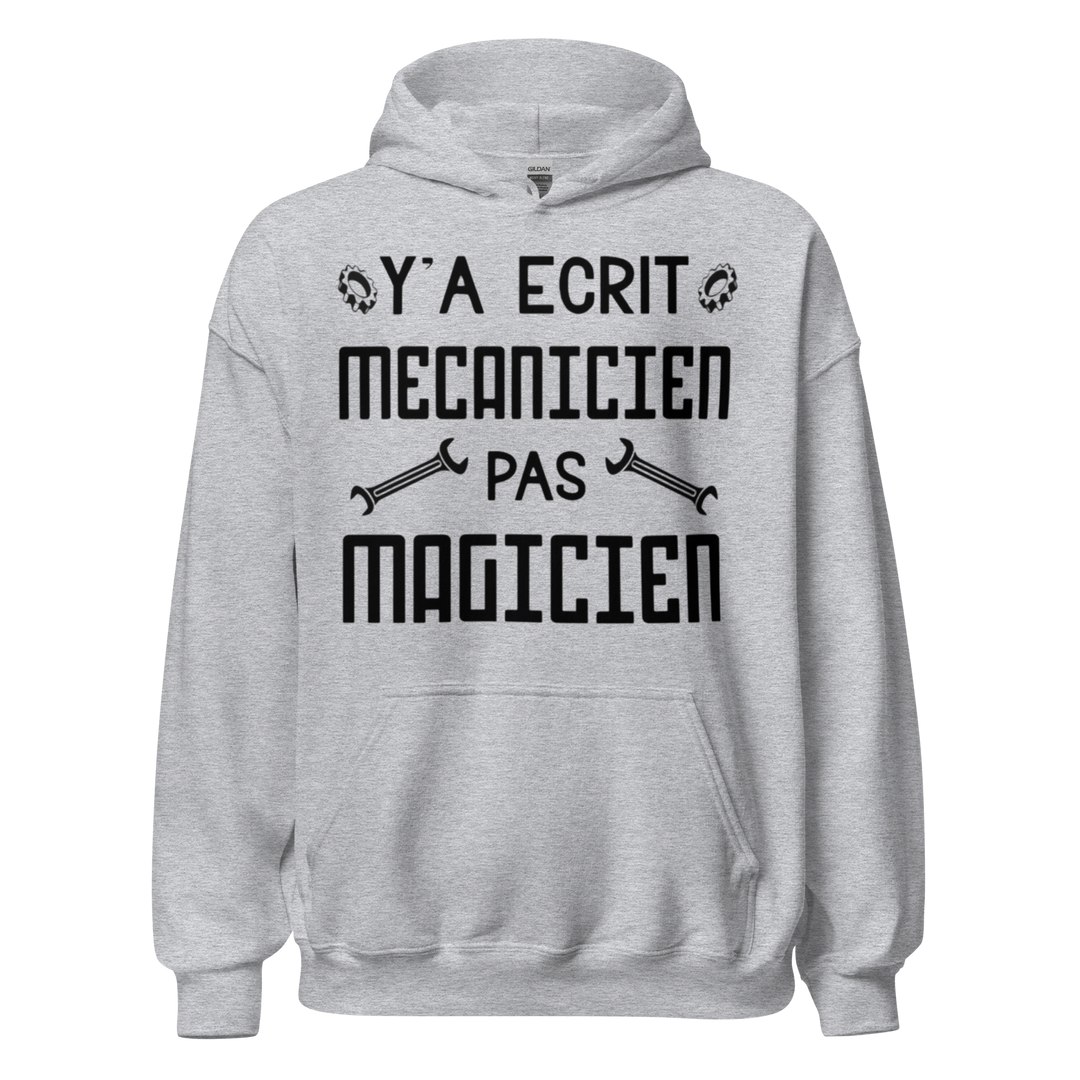 SWEAT À CAPUCHE MÉCANICIEN PAS MAGICIEN
