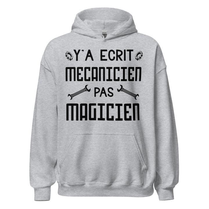 SWEAT À CAPUCHE MÉCANICIEN PAS MAGICIEN