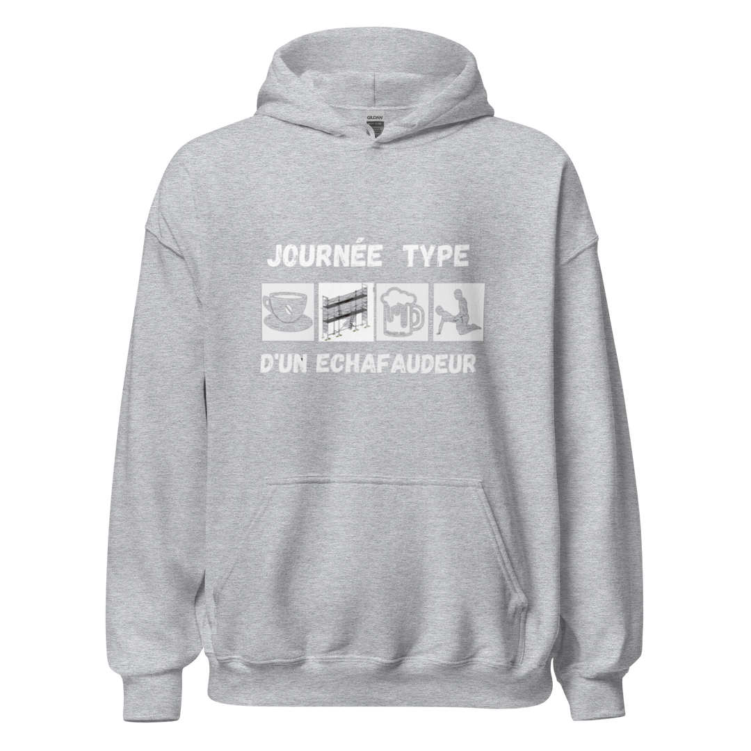 SWEAT À CAPUCHE ÉCHAFAUDEUR JOURNÉE TYPE