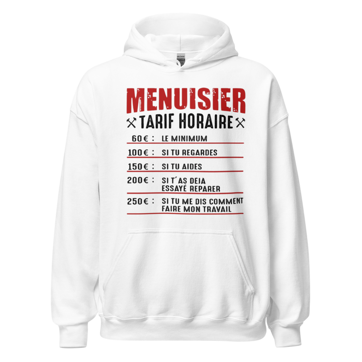 SWEAT À CAPUCHE MENUISIER TARIF HORAIRE